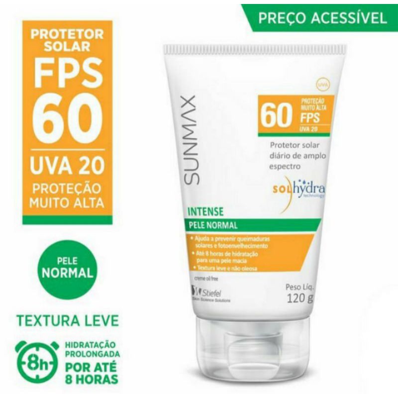 Protetor Solar Sunmax Intense Fps 60 com120 g | Shopee Brasil