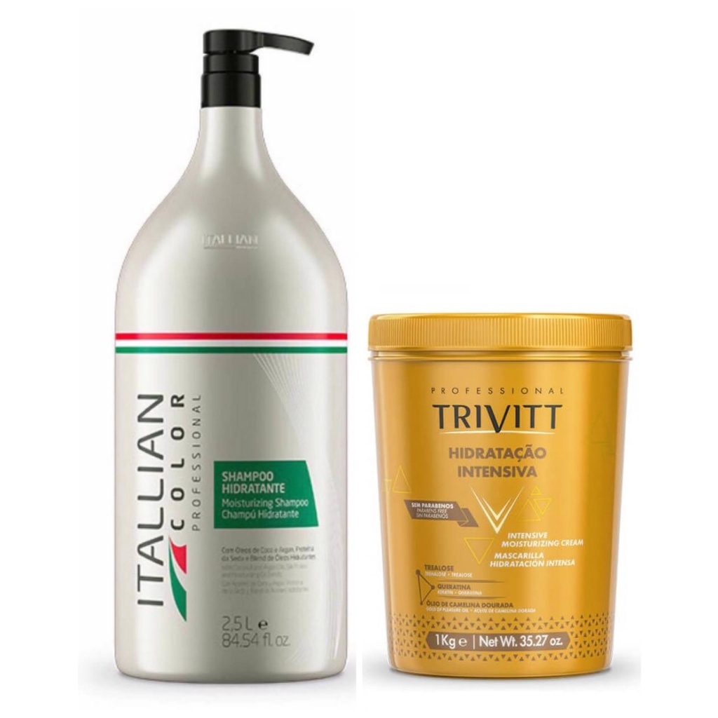 Kit Itallian Mascara Trivitt E Shampoo Itallian 2,5l
