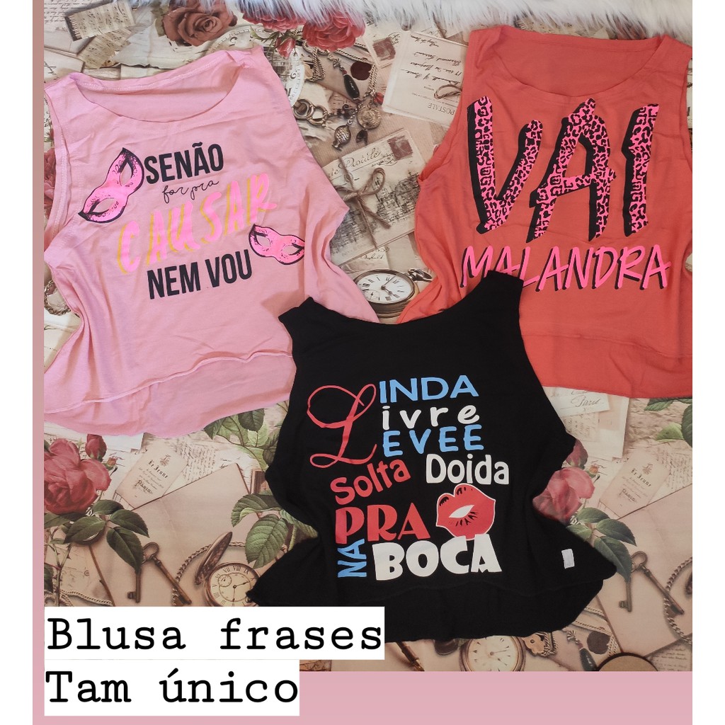 To emphasize personality rail Blusa Cropped frases carnaval 2022 + brinde | Shopee Brasil