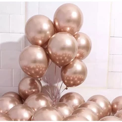25 Unid Balão 5 Pol Rose Gold. Metalizado Bexiga Cromado (CHOCO)