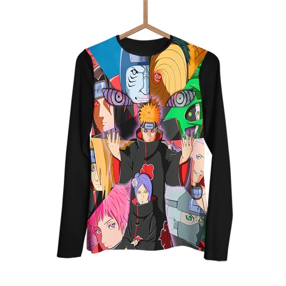 Blusa Camisa Manga Longa Anime Naruto Shippuden Akatsuki Pain Itachi Tobi