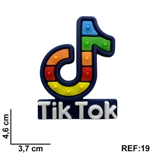 Aplique Emborrachado Kit 10 Unidades POP IT (TIK TOK, CORAÇÃO, CONTROLE, UNICORNIO, etc) para Laços, Tiaras, Sapatos e Artesanatos