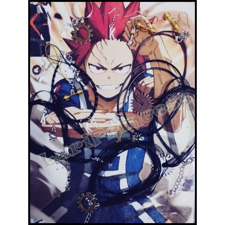 Conjunto colar , pingente, brincos/ Kirishima Eijirou/Boku no hero academia/anime