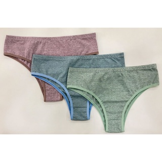 Kit 3 Calcinhas em Algodão Cueca Feminina Elástico Embutido