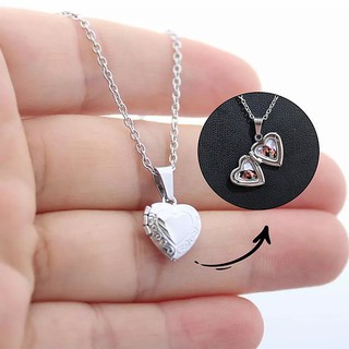 Colar Relicário Coração com foto feminino Presente, Casal, Namorada, Bebê