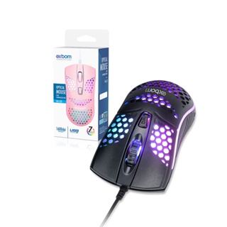 Mouse com fio USB iluminado RGB DPI ajustável em Oferta na Shopee