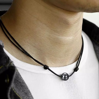 colar masculino ajustável pedra natural hematita Proteção | Aterramento | Confiança