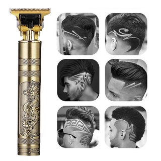 Maquina de Acabamento Barba e Cabelo Recarregável Vintage Dragao Barbeiro Profissional