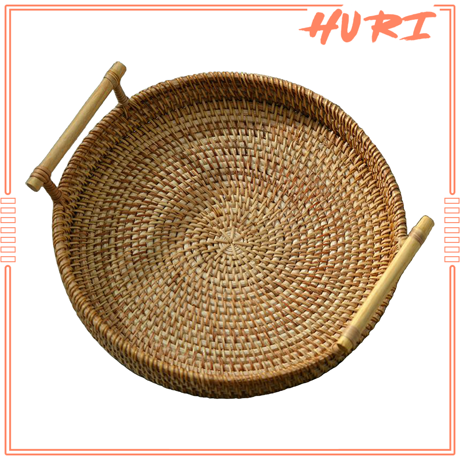 Huri Set Of 3 Handwoven Basket Wicker Serving Tray Snack Coffee Table Home Decor Shopee Brasil