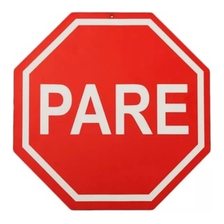 Placa de Trânsito Decorativa Parede Decoração Pare  MDF