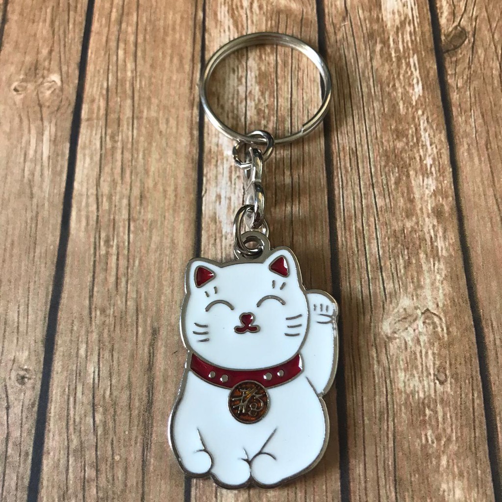 Chaveiro Gato Da Sorte Maneki Neko em metal. em Oferta na Shopee