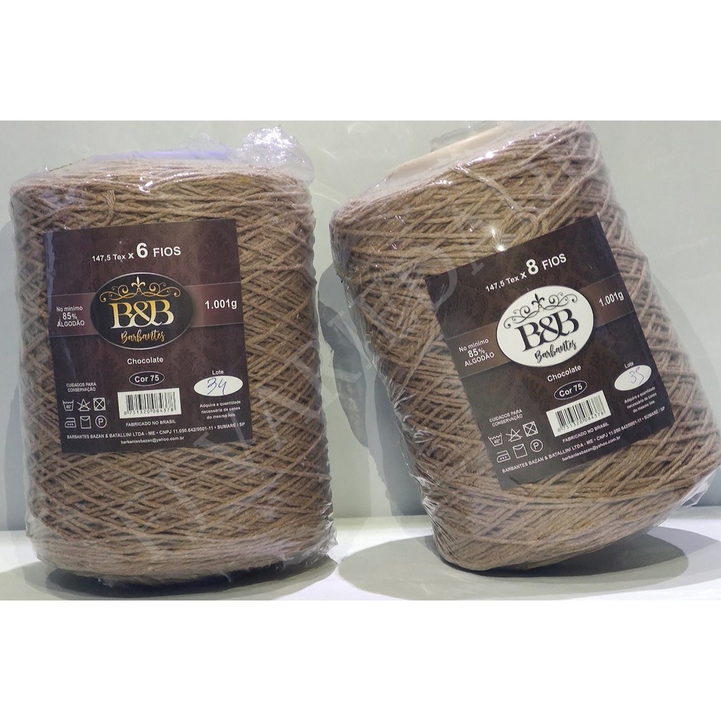 Barbante B&B Chocolate 6 Fios 1kg/1000mts Envio Imediato!! | Shopee Brasil