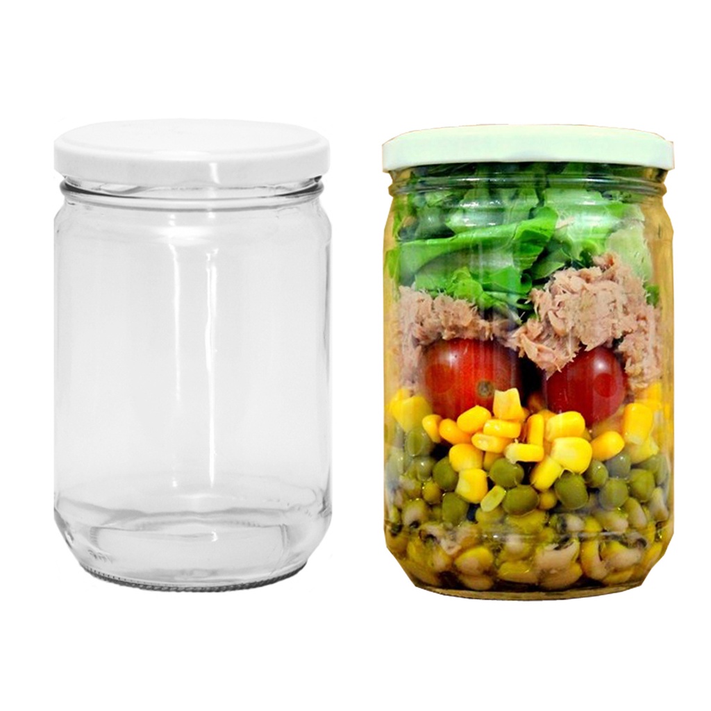 Kit 6 Pote de Vidro Berlim Para Conserva Ou Geleia 600ml + Tampa Metal