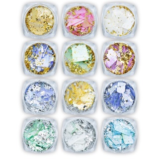 Kit 12 Madrepérola Encapsulamento Unhas Glíter Dourado Prata em Oferta na Shopee