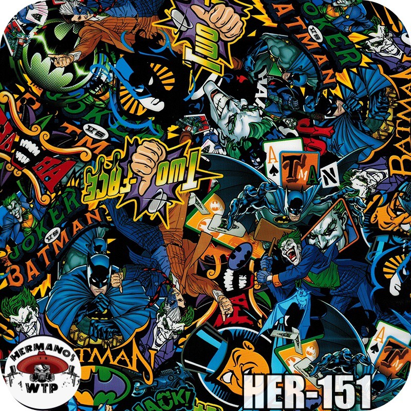 Película Pintura Hidrográfica Wtp 0,50x1 Batman Cartoon HER-151