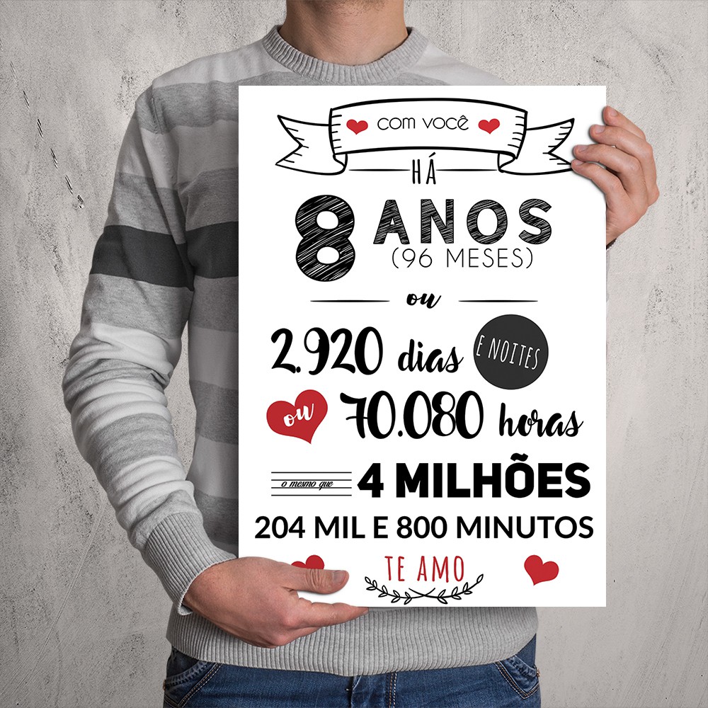 Presente de 8 Anos de Namoro ou Casamento Presentes Criativos para ...