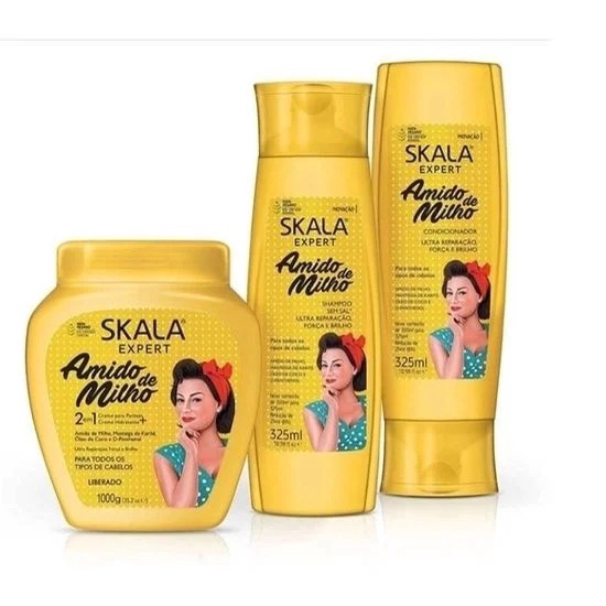 Kit Skala Amido De Milho Shampoo+condicionado+ Creme 2em 1 1kg