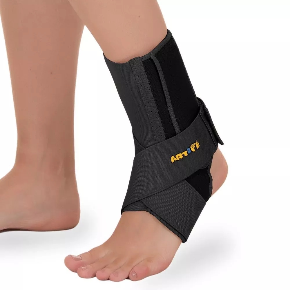 Estabilizador Imobilizador de Tornozelo Em Tecido Bilateral Preto em Oferta na Shopee