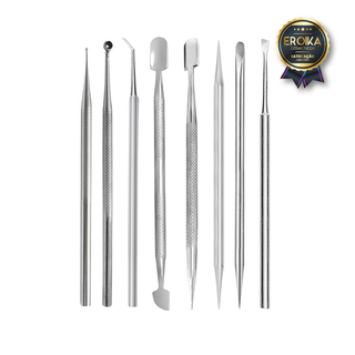 Kit Cutelaria Manicure Pedicure Profissional Instrumentos 8 Peças Inox