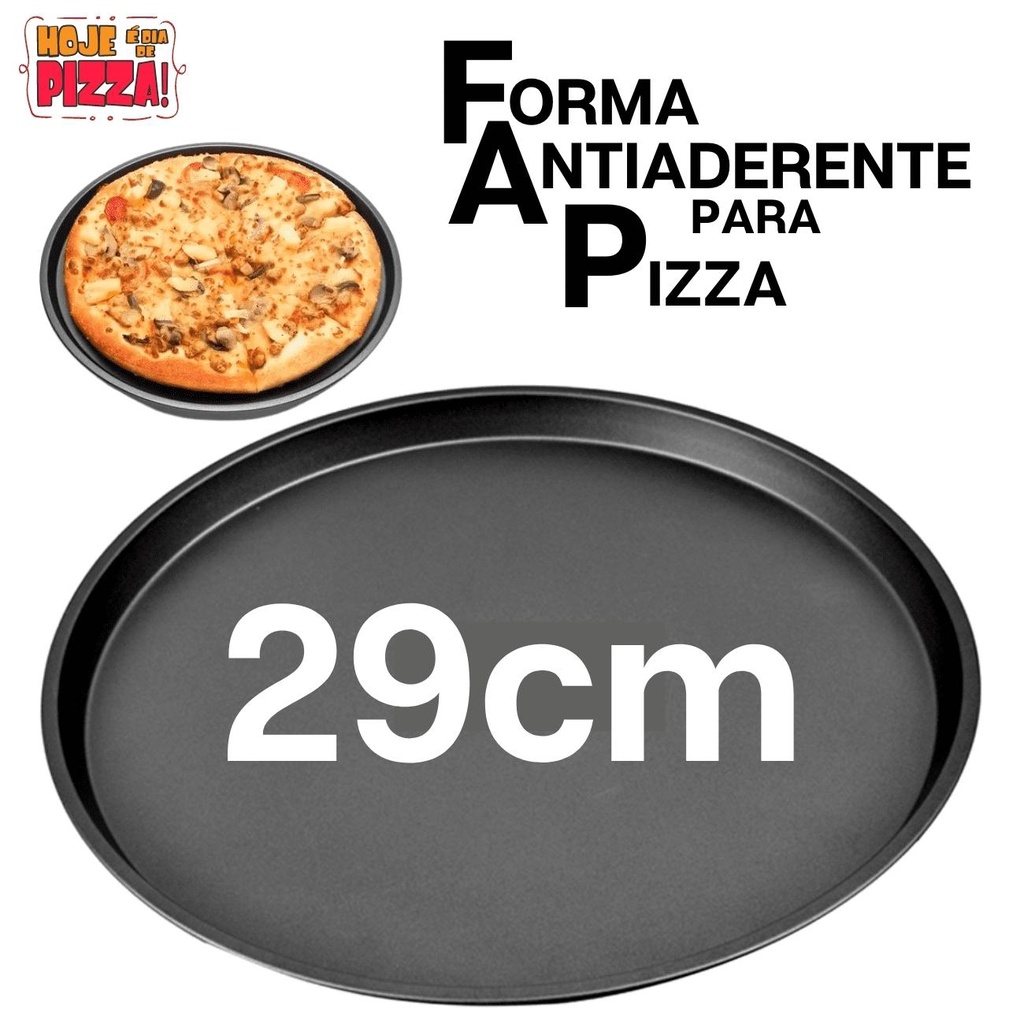 Forma de Pizza 29cm Grande Assadeira Antiaderente Teflon