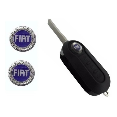 Emblema Resinado Adesivo Para Chave Canivete Fiat Azul 2unid em Oferta na Shopee