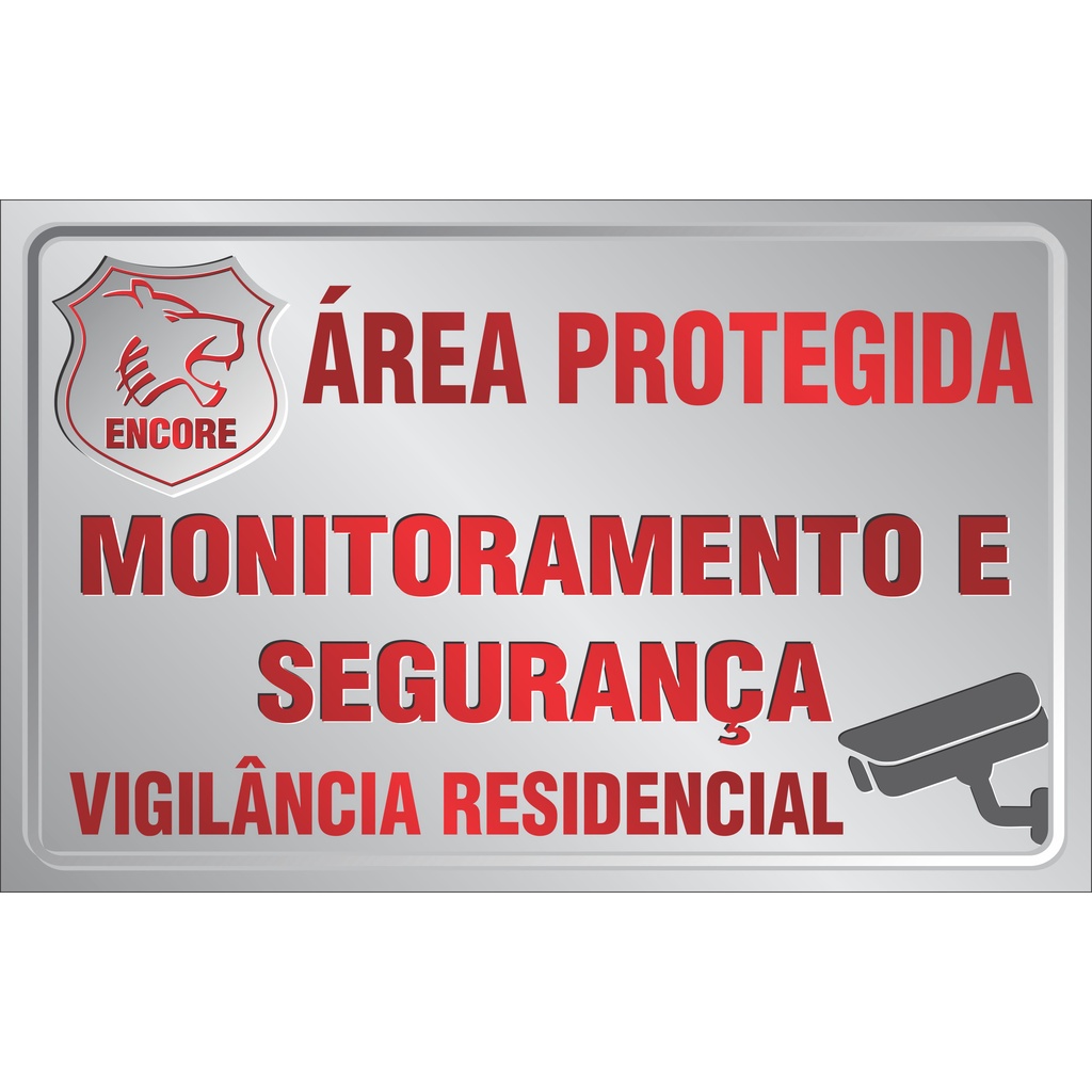 Placa Externa Vigilância Monitoramento Segurança 25x18cm a301