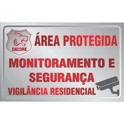 Placa Externa Vigilância Monitoramento Segurança 25x18cm a301