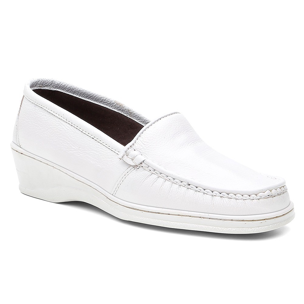 Sapato Feminino Social Coiote Mocassim Couro Legítimo Para Médicas E Enfermeiras Oferta