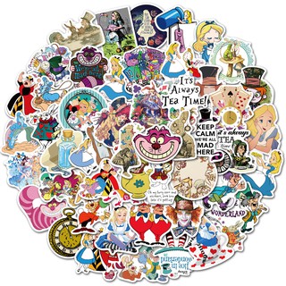 50 Pcs Alice No País Das Maravilhas Adesivos Estilo Quente Graffiti Coelho Adesivo Bagagem Anime Decoração Padrão À Prova D 
