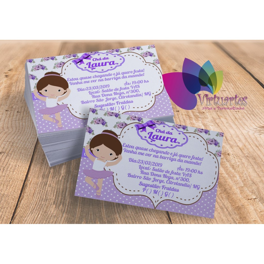 Convite Chá de Bebê Bailarina: Onde Comprar | BuscaProdutos