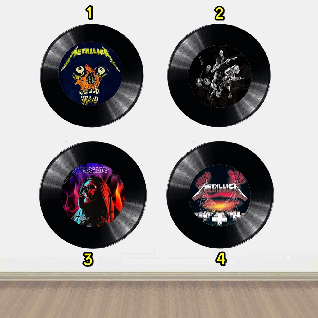 Quadro Disco Vinil Decorativo Metallica Banda Rock Heavy Metal Poster