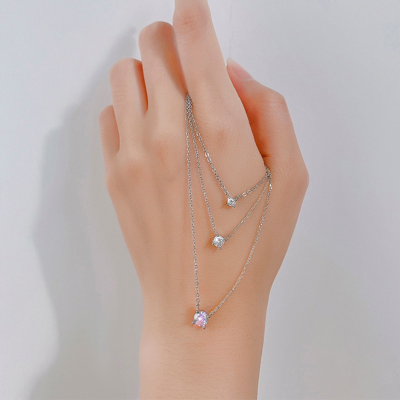 Marcas Modian Simples Prata Esterlina 925 Corte Geométrico Zircônia Cintilante Colar Para Jóias De Noivado De Casamento Feminino — imagem 2 de 2