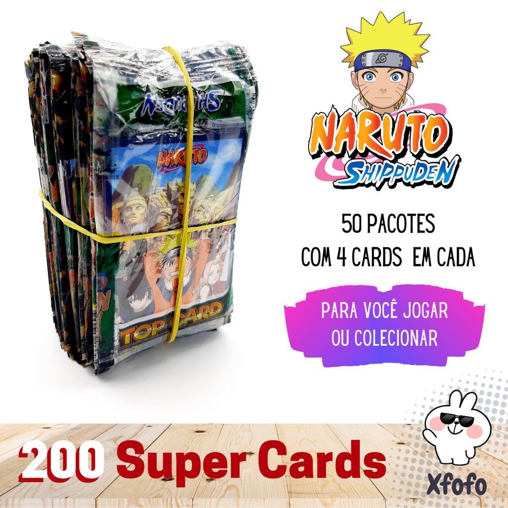 50 Pacotinhos NARUTO | São 200 CARDS | Presente