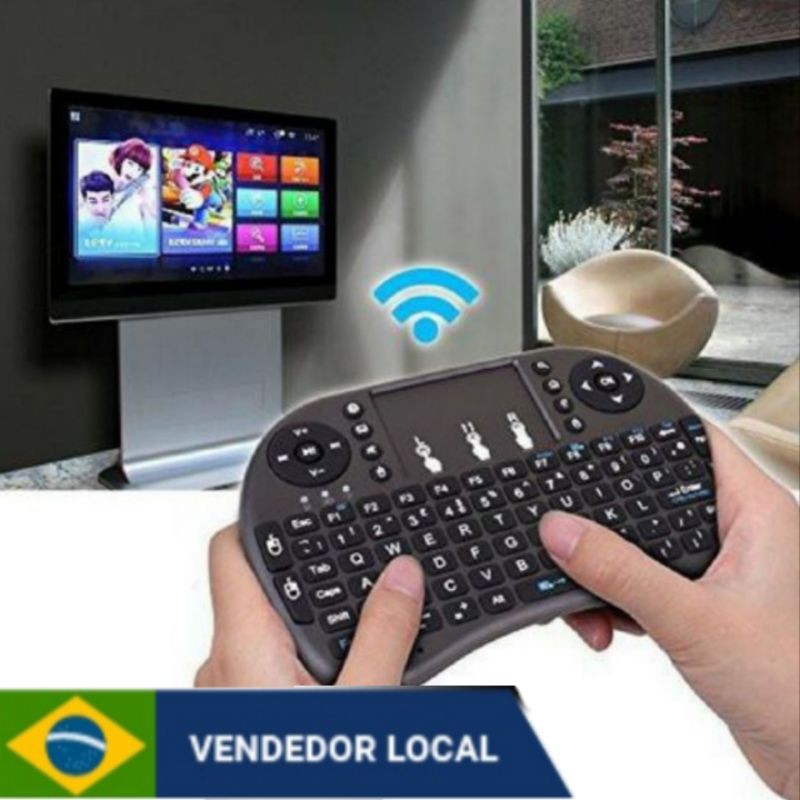 Mini Teclado Controle Sem Fio Para Smart Tv Tv Box Pc Iluminado Shopee Brasil