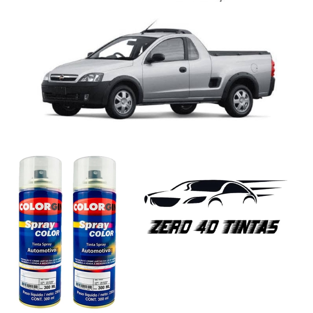Tinta Automotiva Spray Prata Polaris GM + Verniz 300 ml + lixa para reparos