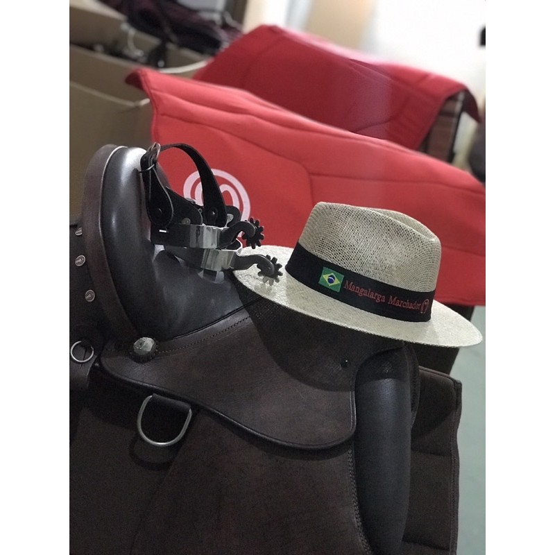 Espora QM Inox Vaquejada Doma + Chapéu Mangalarga