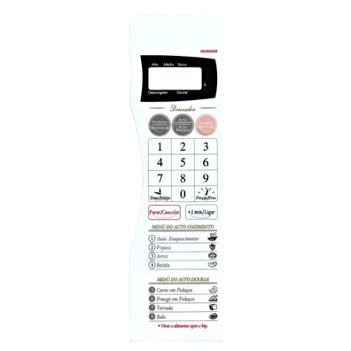 Membrana Teclado Para Microondas Panasonic Nng 43 Piccolo Com Dourar Curva