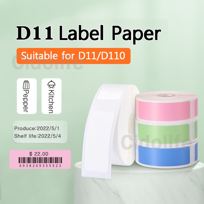1papel Niimbot D11 D110 Papel De Refil De Impressora Térmica Branco/Cor/Transparente Adesivo De Rótulo Impermeável Anti-Óleo Resistente A Arranhões De Preço Puro Inkless Sticker em Oferta na Shopee
