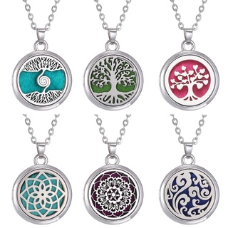Colar Difusor De Perfume/Medalhão De Aço Inoxidável 15mm Árvore Da Vida/Aromaterapia