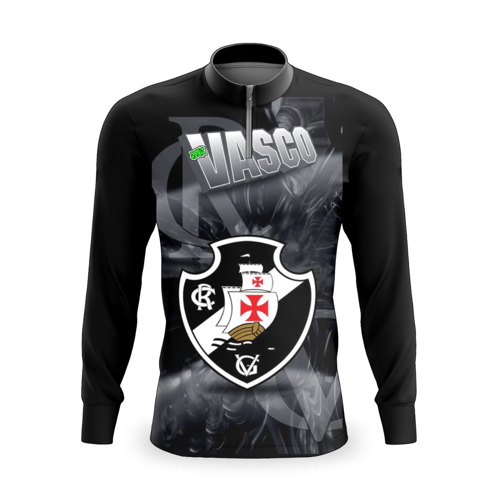 Camiseta De Pesca Manga Longa Masculina Time Futebol Vasco