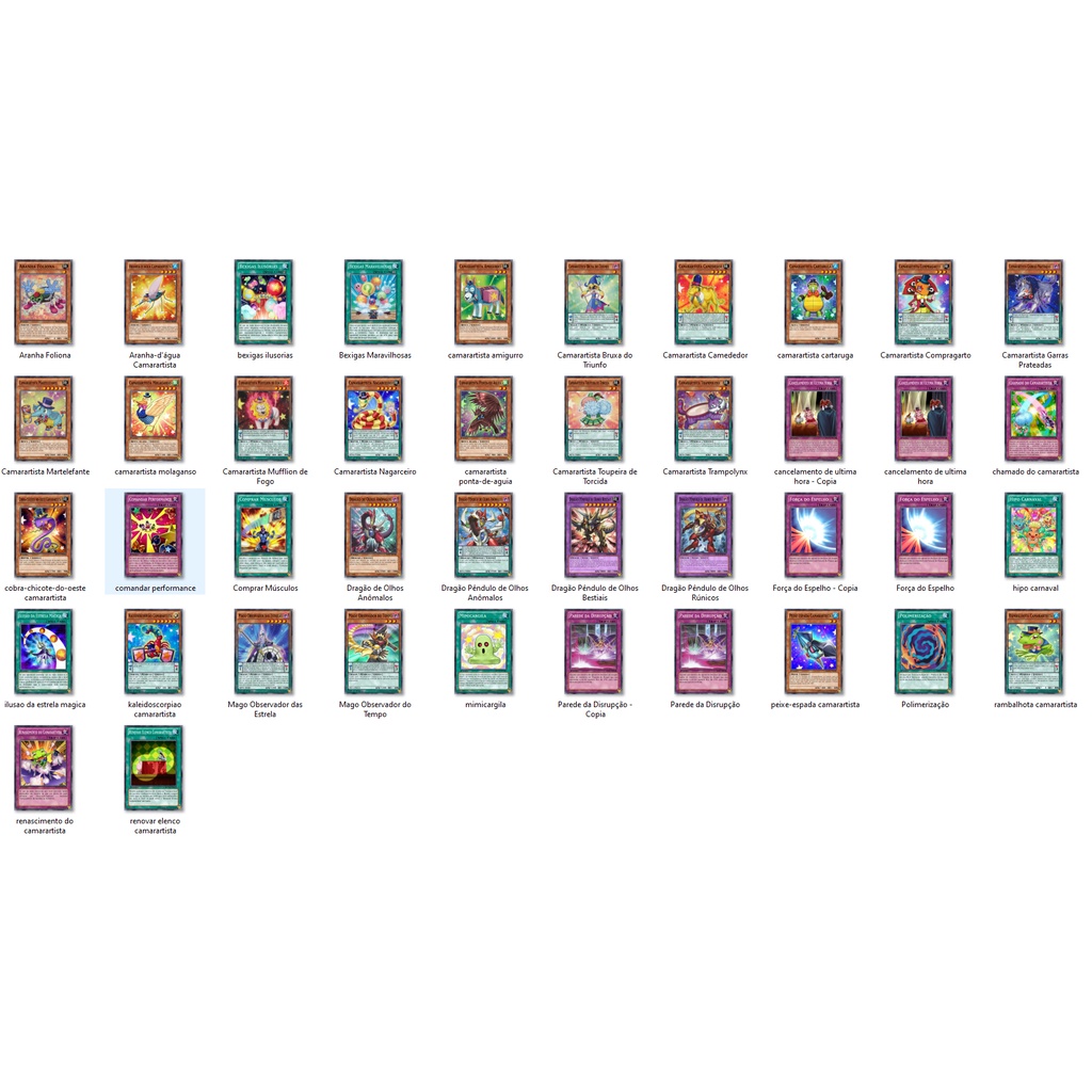 Cartas Yugioh - Deck Camarartista Deck Pendulo 42 cartas ORICA TCG Yu-Gi-Oh