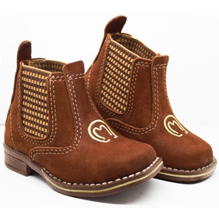 Botinha Country Infantil Botina Em Couro Peao Mangalarga CV em Oferta na Shopee