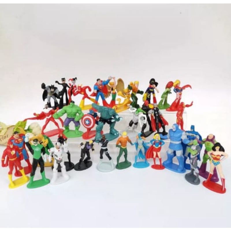 Boneco Miniaturas Desenho animados Heróis Marvel DC miniaturas colecionáveis