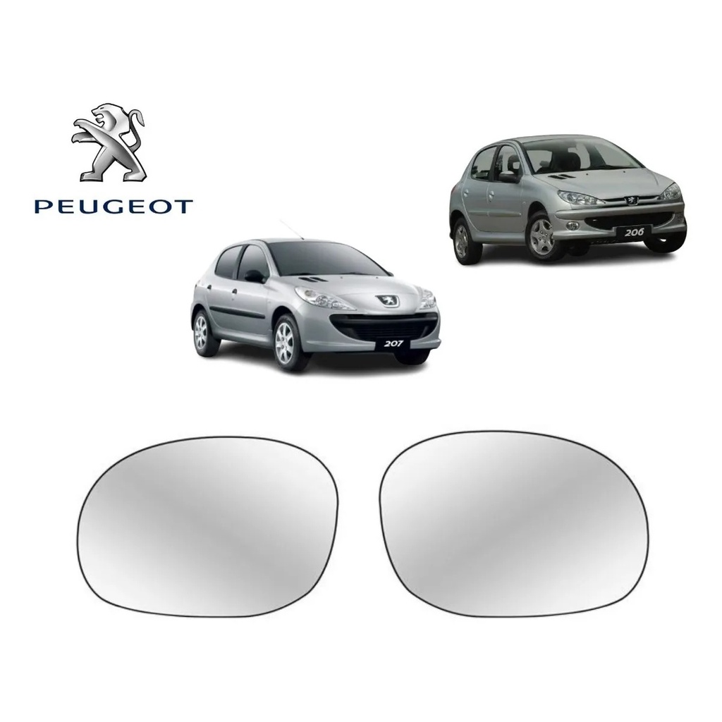 Lente Refil Retrovisor Peugeot 206/207 Lado Esquerdo Motorista