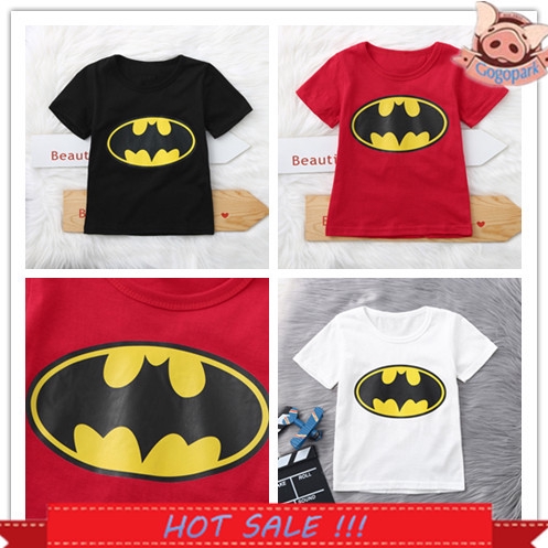 Crianca Bebe Meninos Meninas Manga Curta Dos Desenhos Animados Impressao Batman Camiseta Tees Tops Shopee Brasil