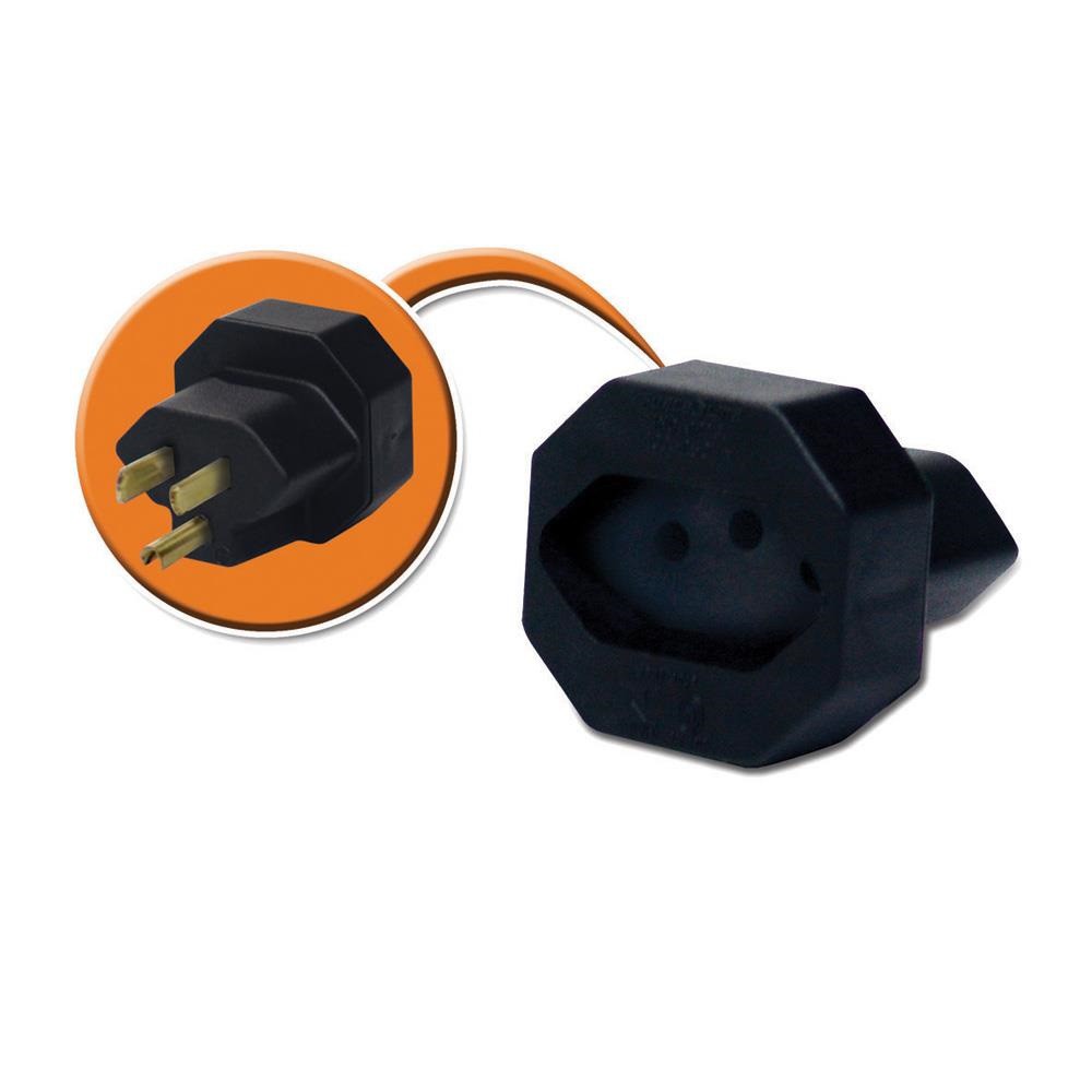 Adaptador de Plug Tripolar Novo para Tomada Tripolar Antiga 110v 220v Bivolt 10a Amperes Conector