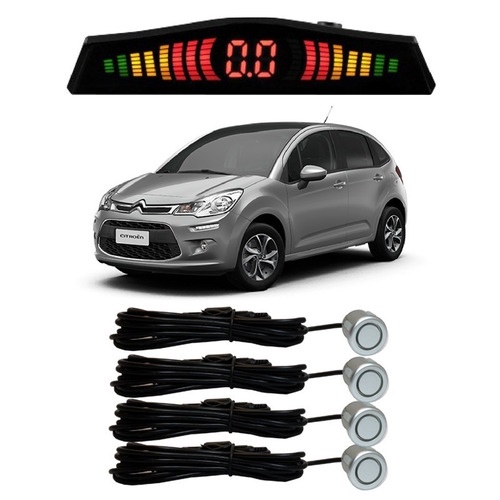 Sensor De Estacionamento Ré C3 Todos Os Modelos Prata - Spare Parts and Accessories for Vehicles
