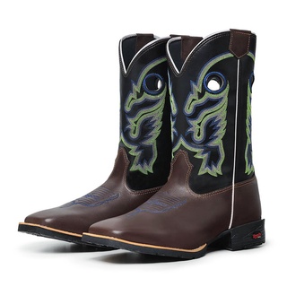 Bota Texana Cano Longo Country Masculina Couro Rodeio em Oferta na Shopee