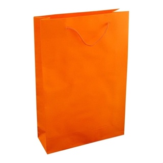 100 Sacolas De Papel Laranja 25x17x6cm Bolsa Festa 90g em Oferta na Shopee