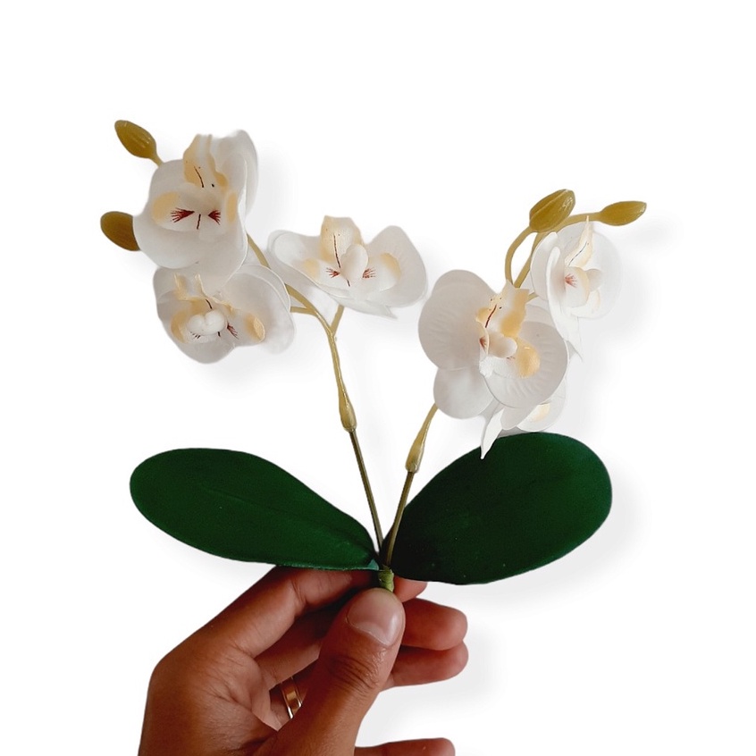 Haste de Orquidea Artificial Para Arranjo Sofisticado Decoração com folha /  Orquídea C/ folha artificial | Shopee Brasil